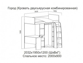 Кровать двухъярусная комбинированная в Южноуральске - yuzhnouralsk.магазин96.com | фото